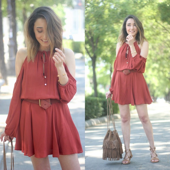 zara rust dress